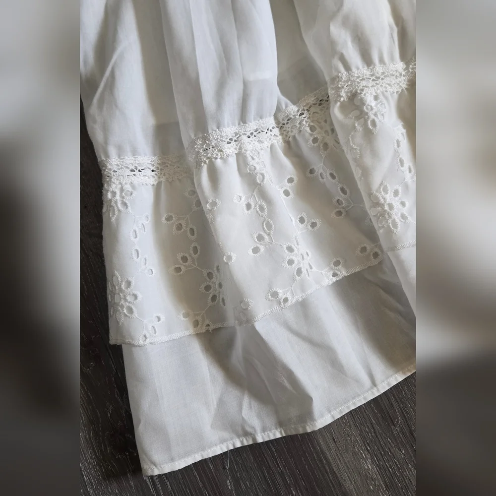 NWT White Floral Eyelet Dress EARTHBOUND Clothing XL - Picture 3 of 3